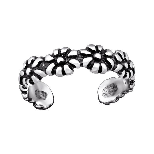 Silver Flower Toe Ring