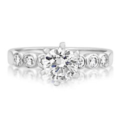 Bezel Engagement and Wedding Ring Set