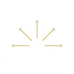 5 x Silver Gold  Bendable Crystal nose stud