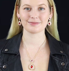 Attractive Zircon Water Drop Bridal Jewelry Set