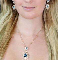 Attractive Zircon Water Drop Bridal Jewelry Set