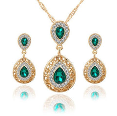 Zircon Water Drop Bridal Jewelry green