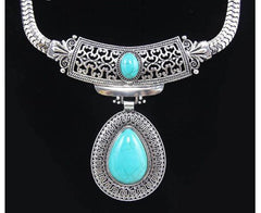 Chunky Vintage-Style Turquoise Necklace
