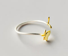 Gold Plated Summer Butterfly Toe Ring