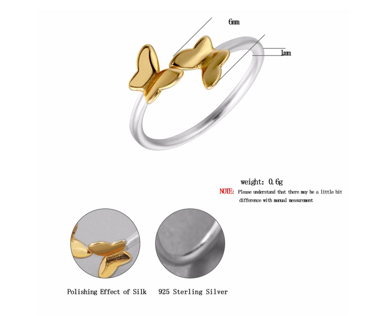Gold Plated Summer Butterfly Toe Ring
