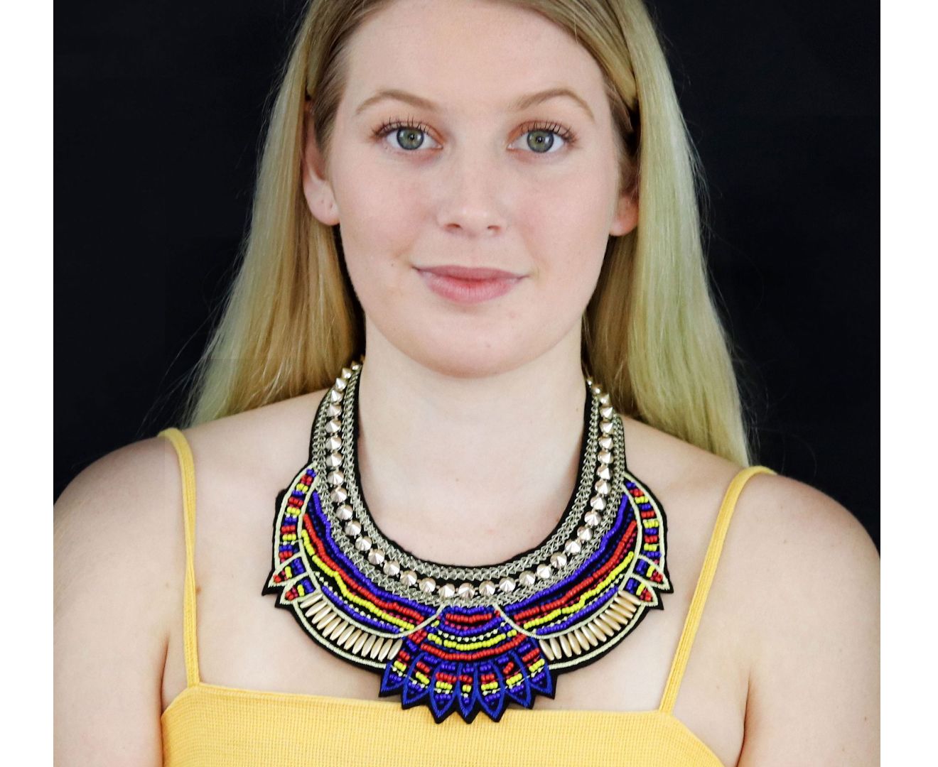 Fashion Hand Made Ethnic Choker Necklace blue