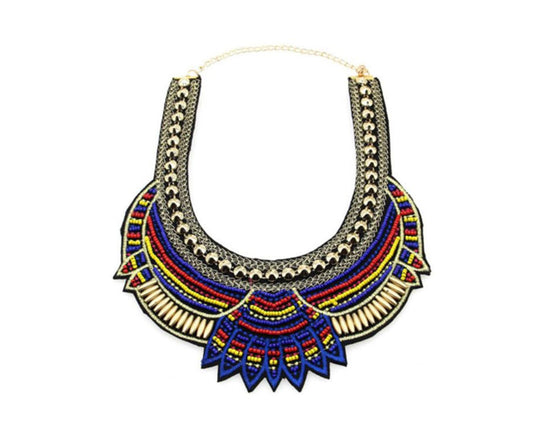 Fashion Hand Made Ethnic Choker Necklace blue