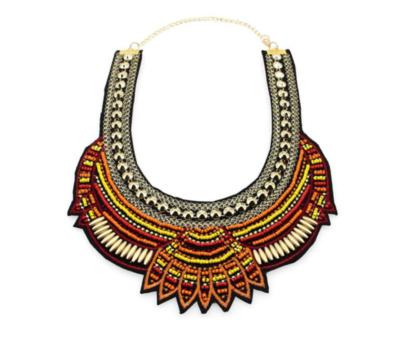 Fashion Hand Made Ethnic Choker Necklace orange