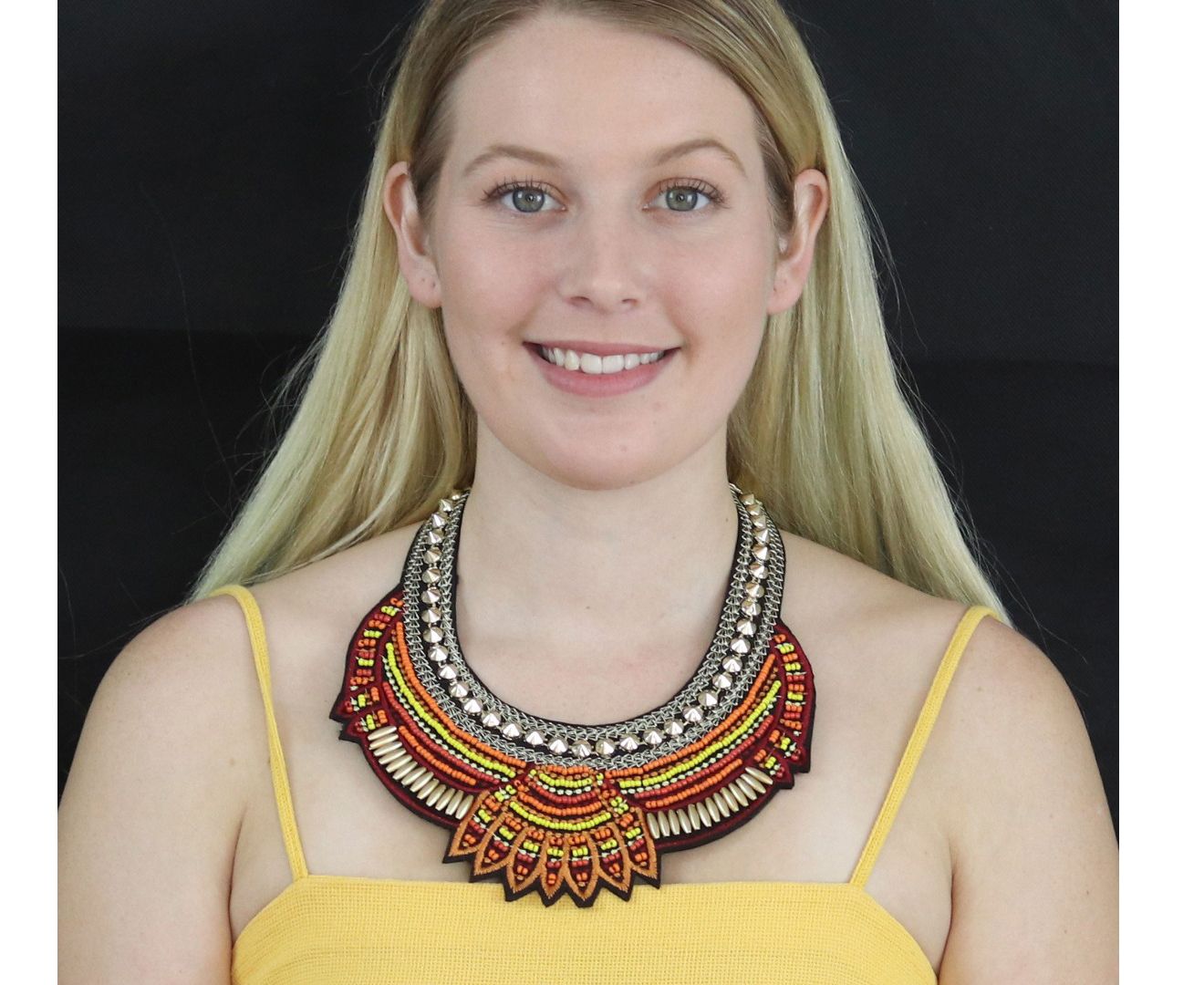 Fashion Hand Made Ethnic Choker Necklace orange