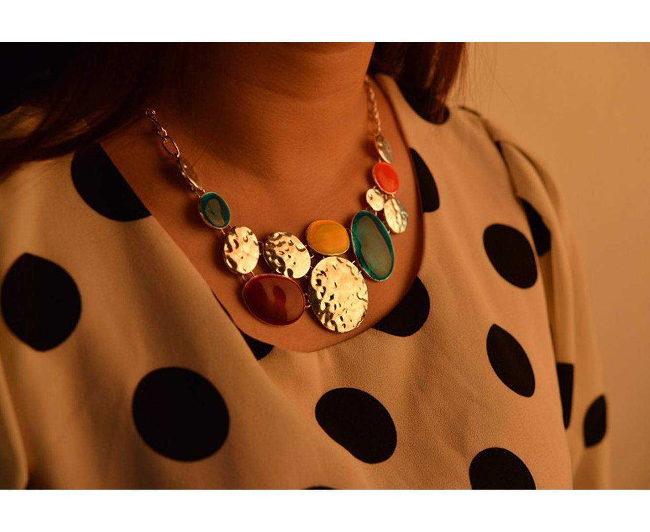 Handmade Necklace And Earrings Set multicolor