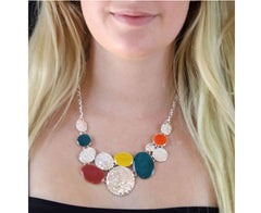 Handmade Necklace And Earrings Set multicolor