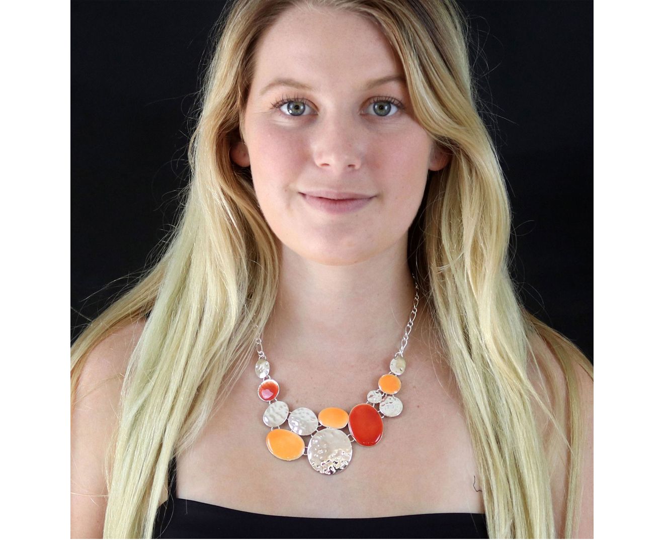 Handmade Necklace And Earrings Set orange