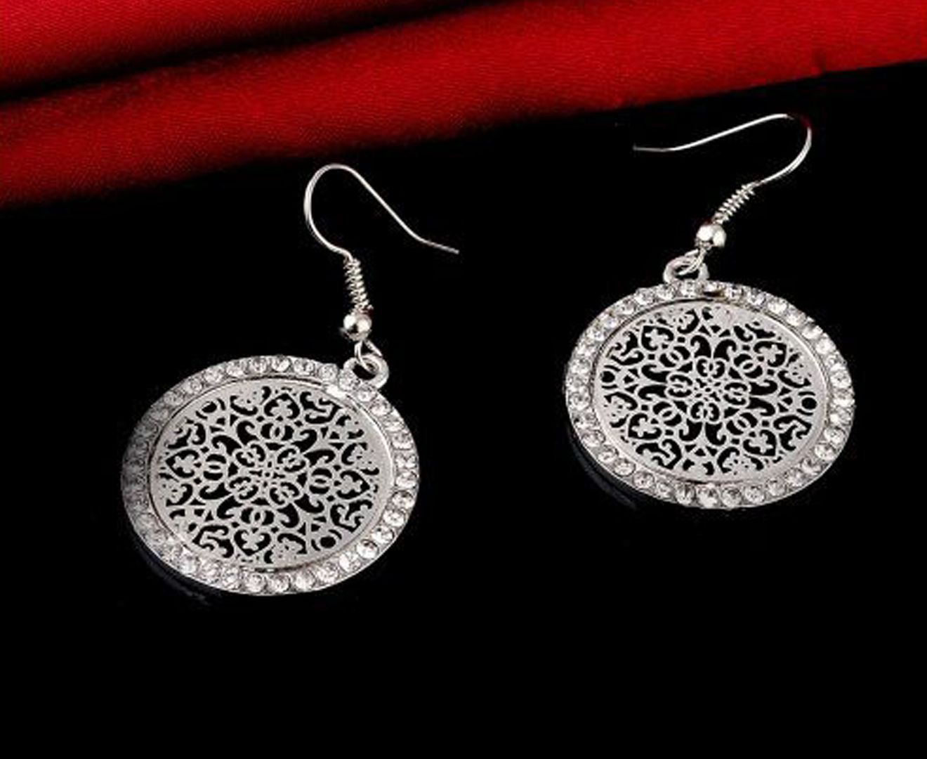 Beautiful Silver Plated Crystal Drop Earrings
