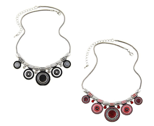 Vintage Metal Enamel Necklace