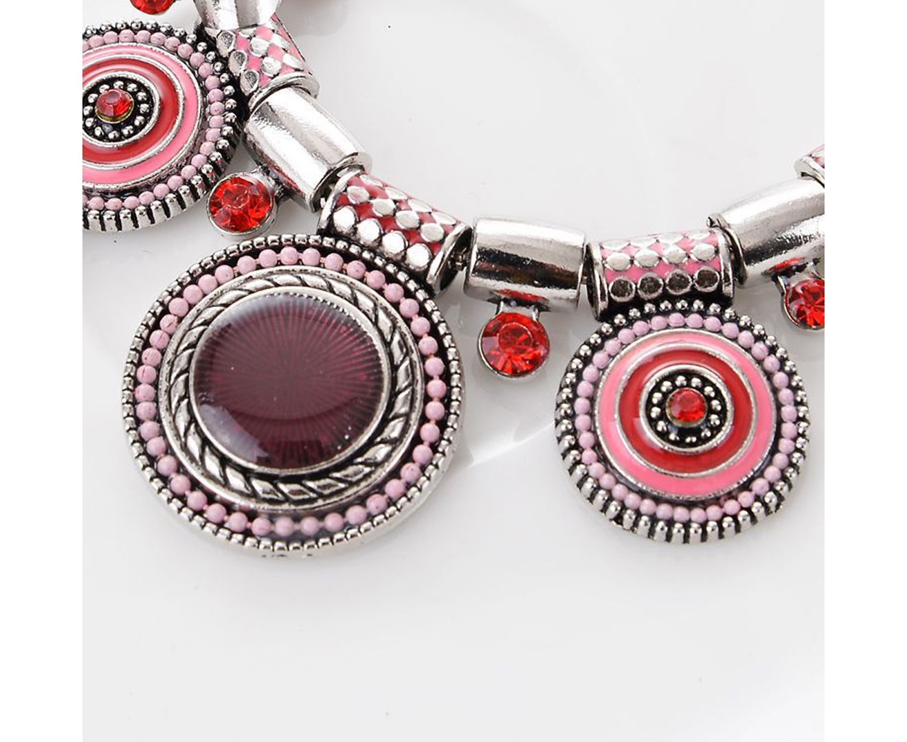 Vintage Metal Enamel Necklace