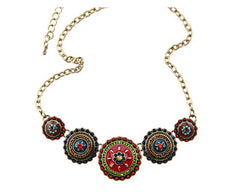 Enamel Beads Flowers Choker Necklace Necklace