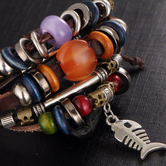 Geniune Leather Evil Eye Bracelet for Men and Women