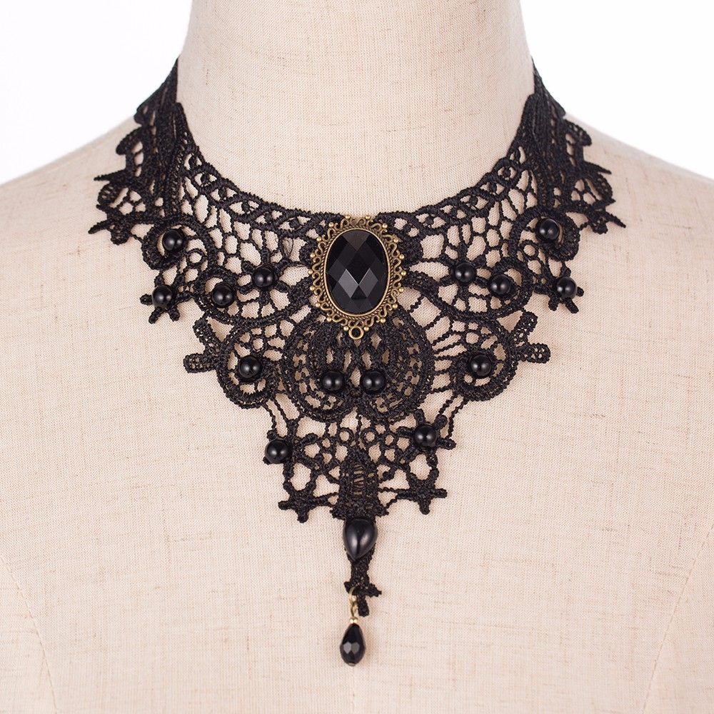 black Lace Necklace For Women
