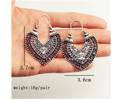 Vintage Heart Drop Earrings