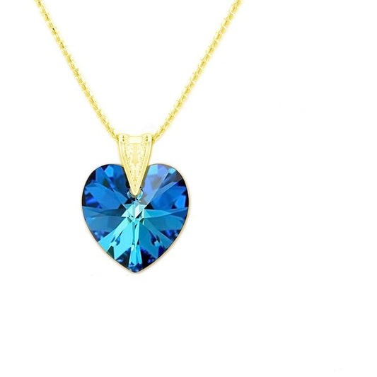Bermuda Blue 24K Gold Heart  Jewellery Set