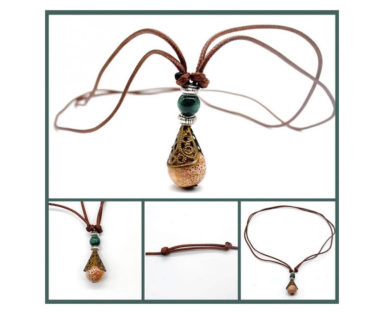 Brown Thread Bead Necklace