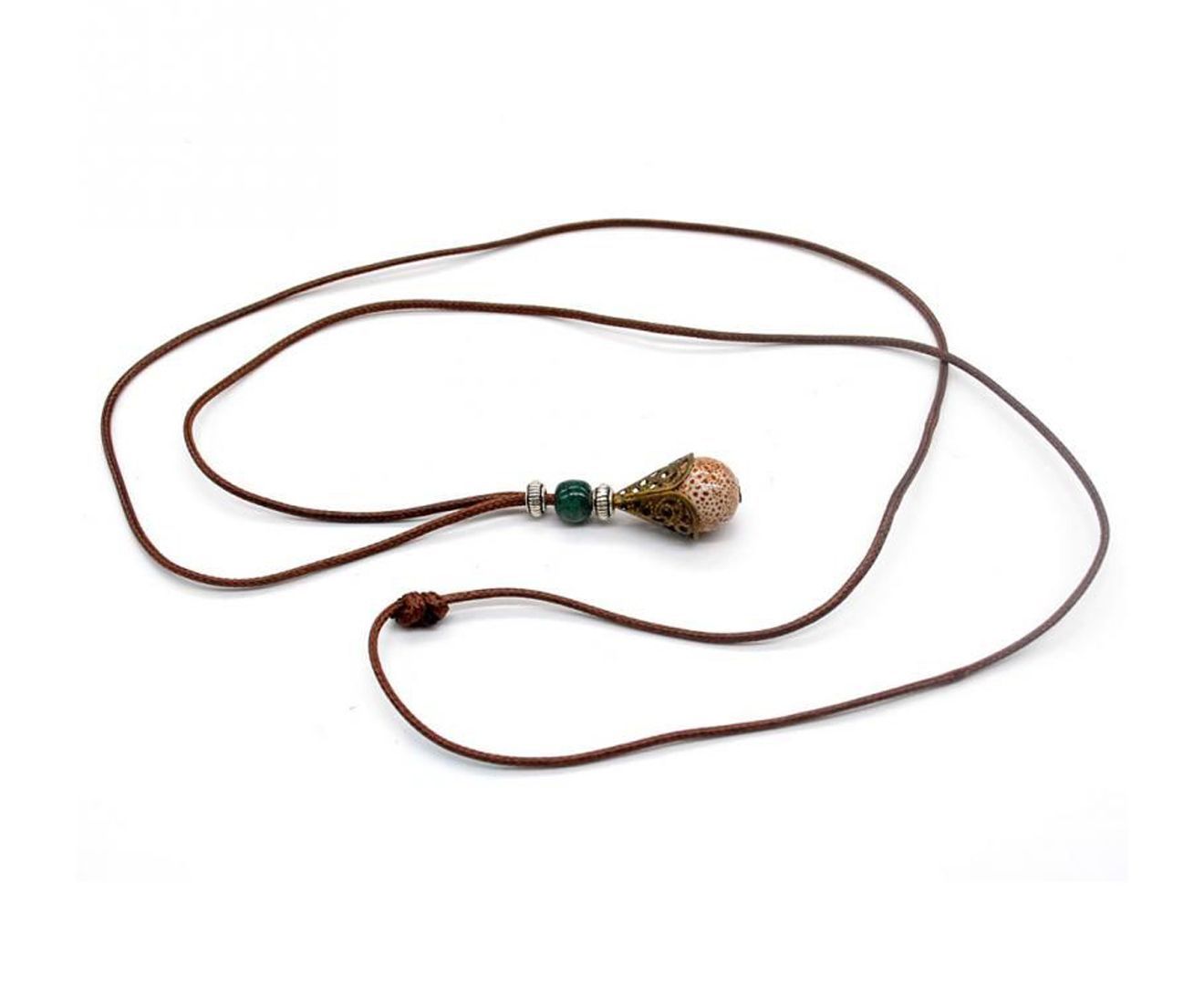 Brown Thread Bead Necklace