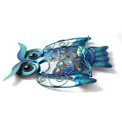 Blue Owl Metal Wall Art