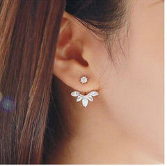 Crystal Flower Shaped Stud Earrings