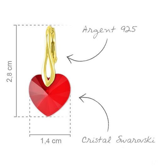 Siam 24K Gold Heart Earrings