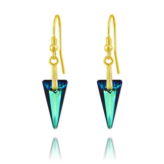 24K Gold and Blue Luxury Earrings