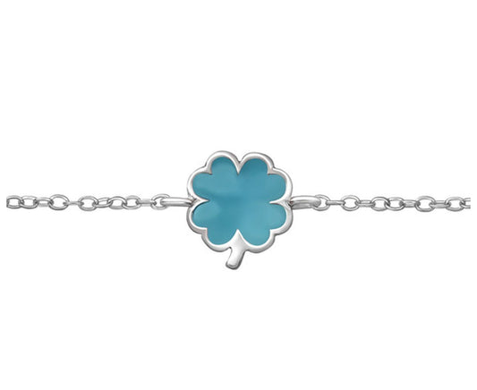 Children's Sterling Silver Lucky Clover Bracelet