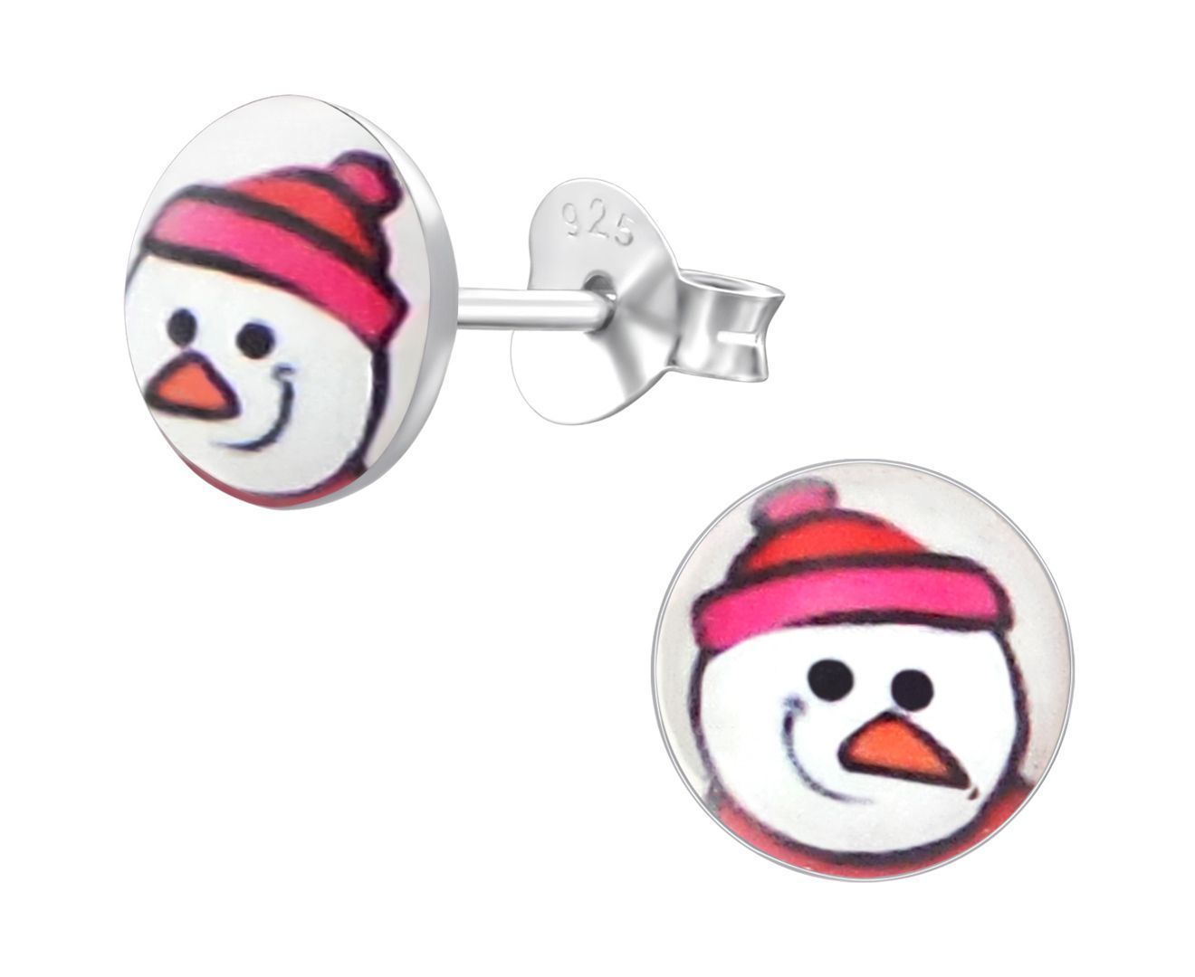 Children's Sterling Silver Snowman Ear Studs