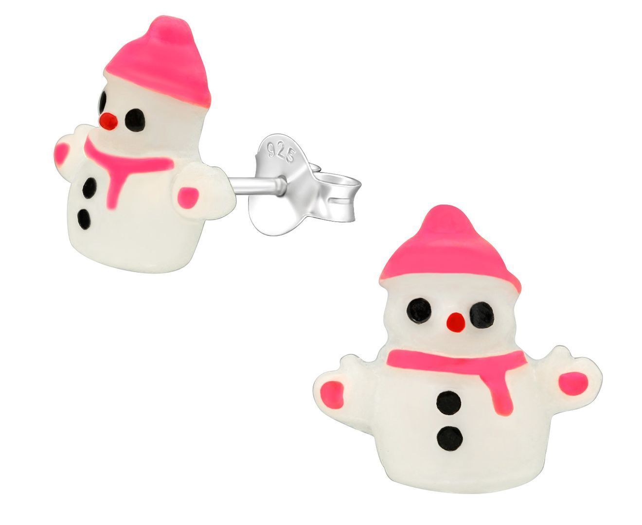 Children's Sterling Silver Snowman Ear Studs
