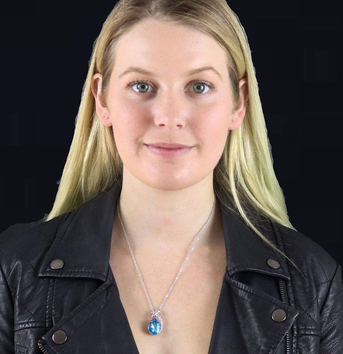 Crystal Water Drop Jewelry Set ocean blue