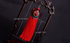 Embroidered Sequin Fringe Earrings