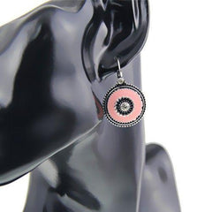 Enamel and Gemstones Statement Clip On Earrings