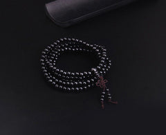 Ethnic Bodhi Buddha Black Bead Bracelet