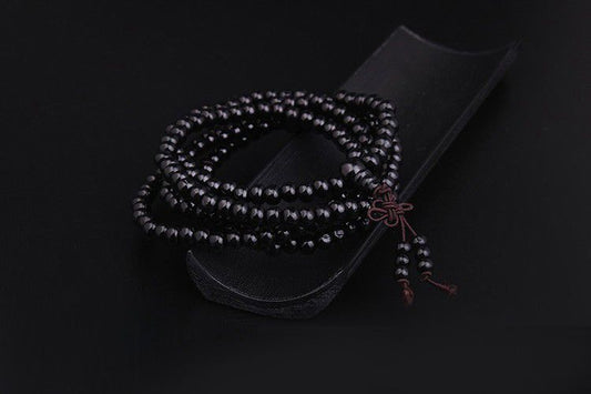 Ethnic Bodhi Buddha Black Bead Bracelet