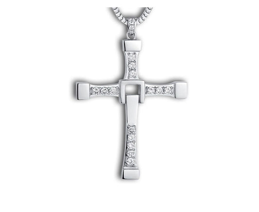 Fast and Furious- Cross Crystal  Pendant Necklace