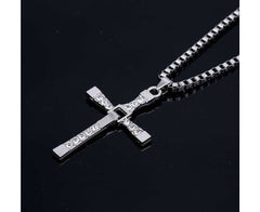 Fast and Furious- Cross Crystal  Pendant Necklace