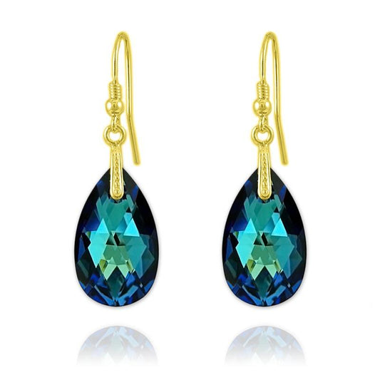 24K Gold Blue Pearl Earrings