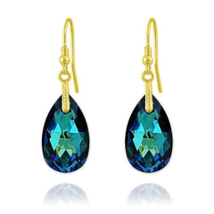 24K Gold Blue Pearl Earrings