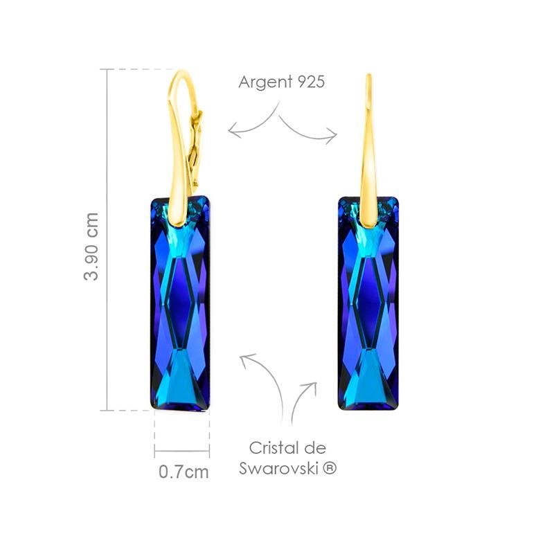 Heart 24K Gold Earrings Blue