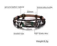 Genuine Leather Bracelet Bangle for Men and Women