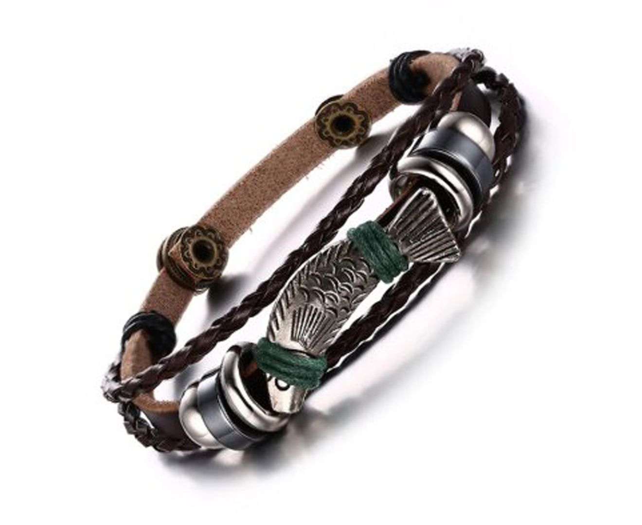 Genuine Leather Bracelet Bangle for Men and Women