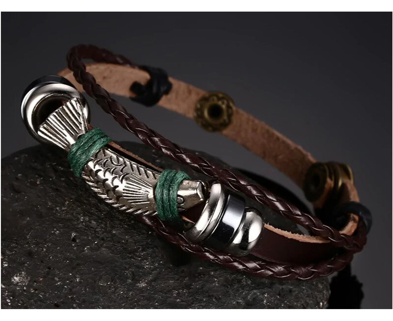 Genuine Leather Bracelet Bangle for Men and Women