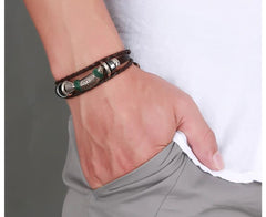 Genuine Leather Bracelet Bangle for Men and Women