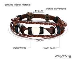 Genuine Leather Bracelet Bangle for Men and Women