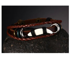Genuine Leather Bracelet Bangle for Men and Women