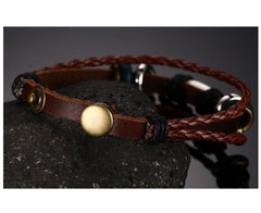 Genuine Leather Bracelet Bangle for Men and Women